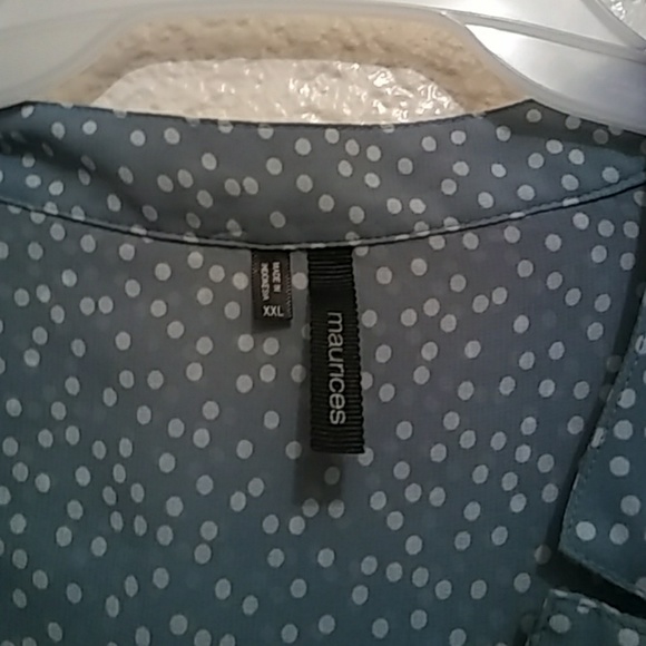 Women's Sheer Polka Blouse - Picture 3 of 3